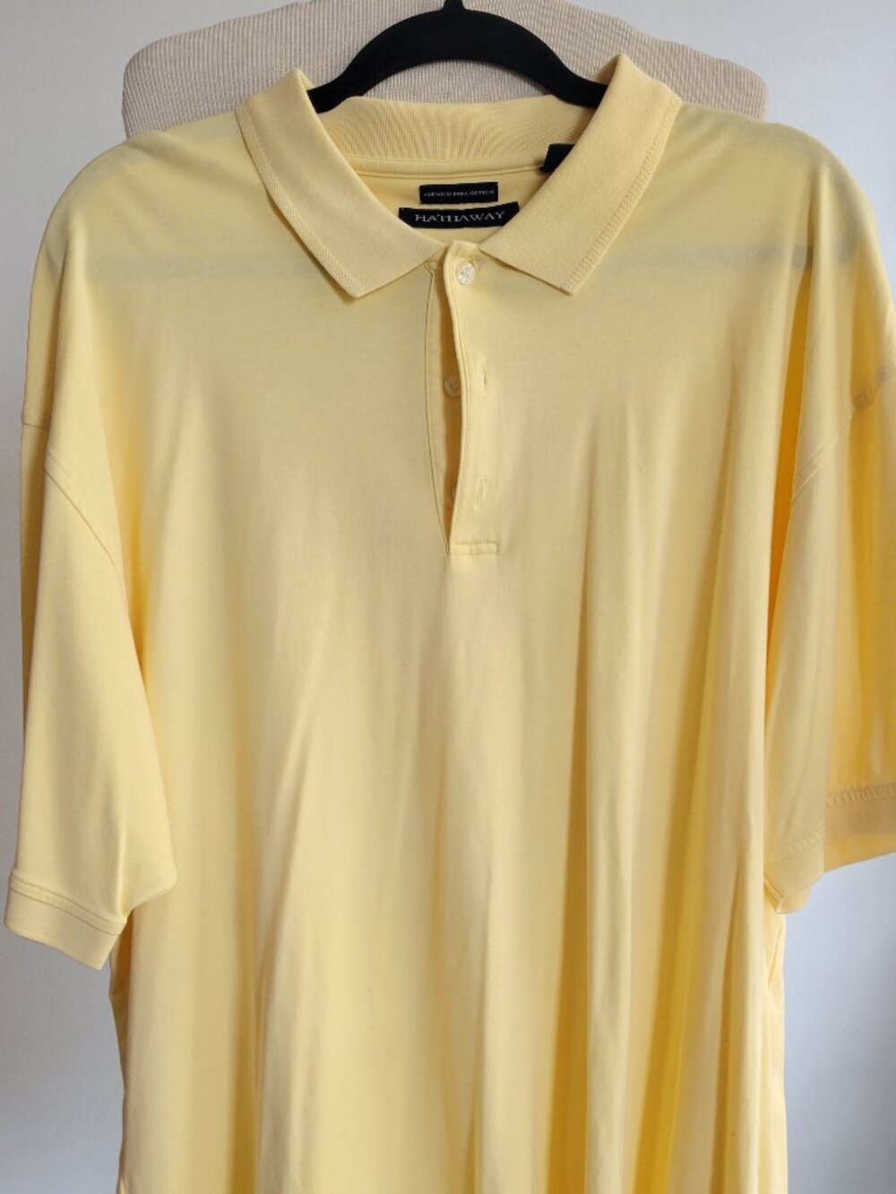 Clearance - Hathaway Pima Cotton Light Yellow Men’s Polo Shirt